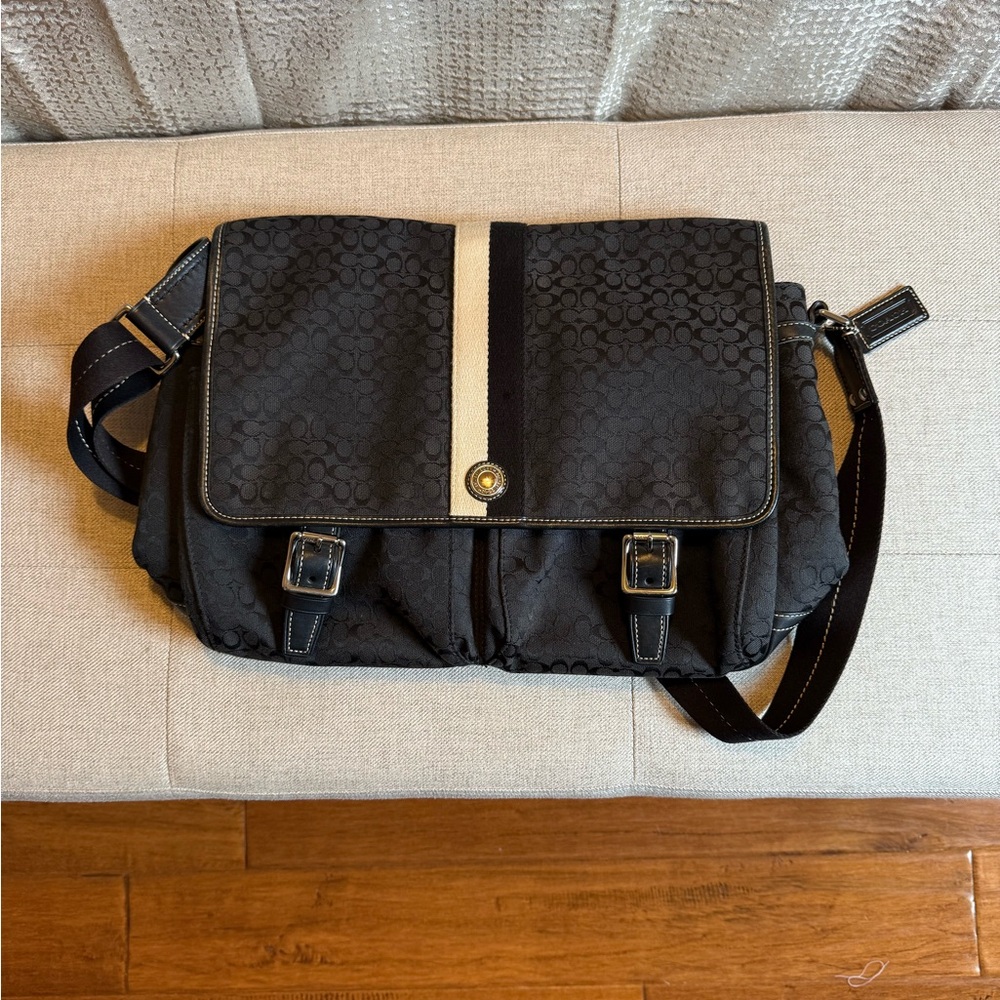 Coach Black Signature Messenger Bag